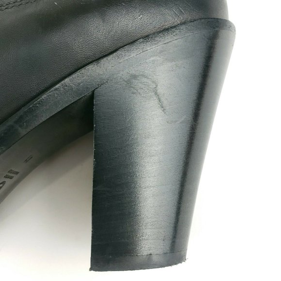 ACNE STUDIOS Star Black Leather Chelsea Ankle Heel Bootie Boots Size 41 - Picture 9 of 12